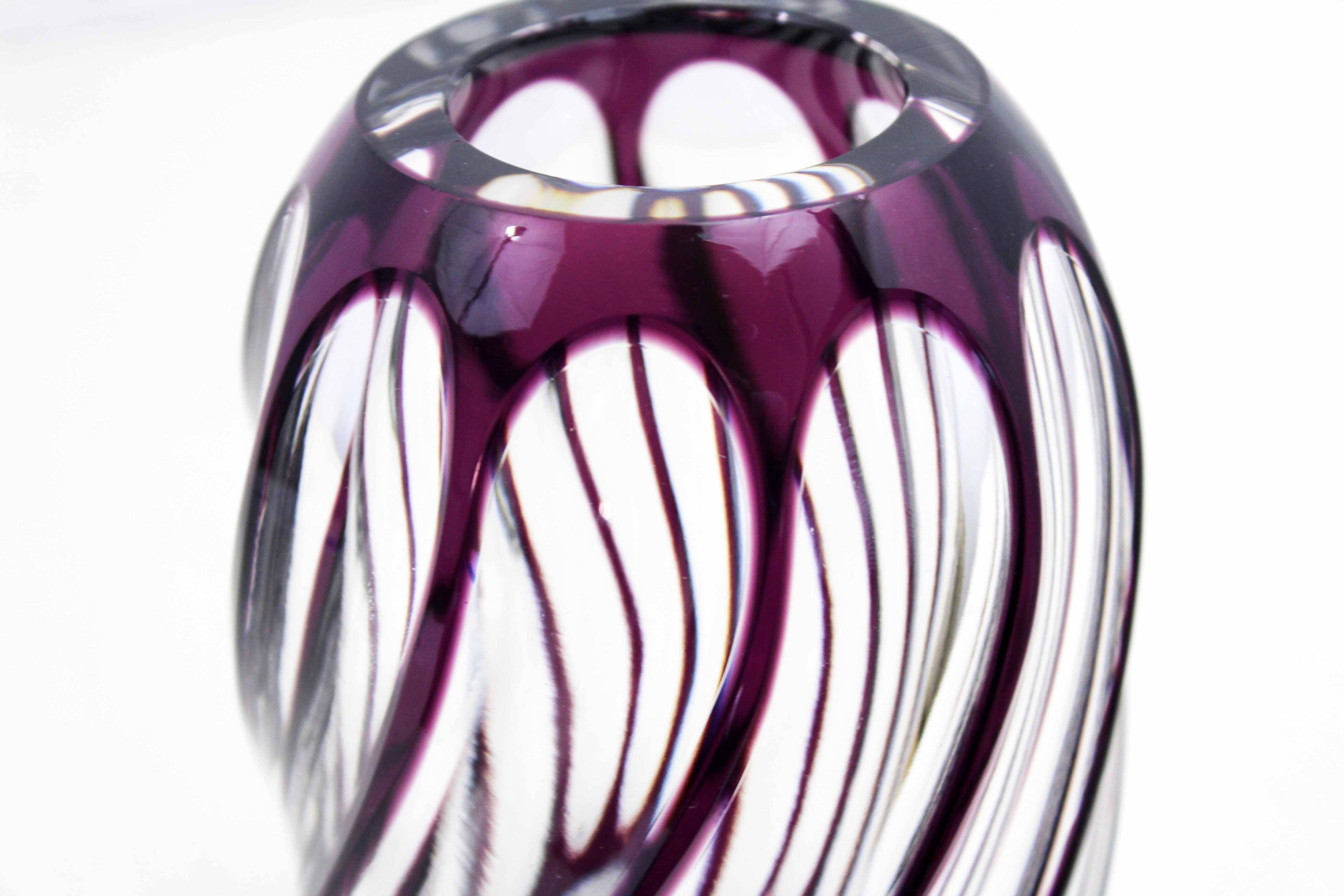 Bohemian crystal vase Johannes Oertel & co Haida