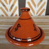 Enamelled terracotta tagine dish