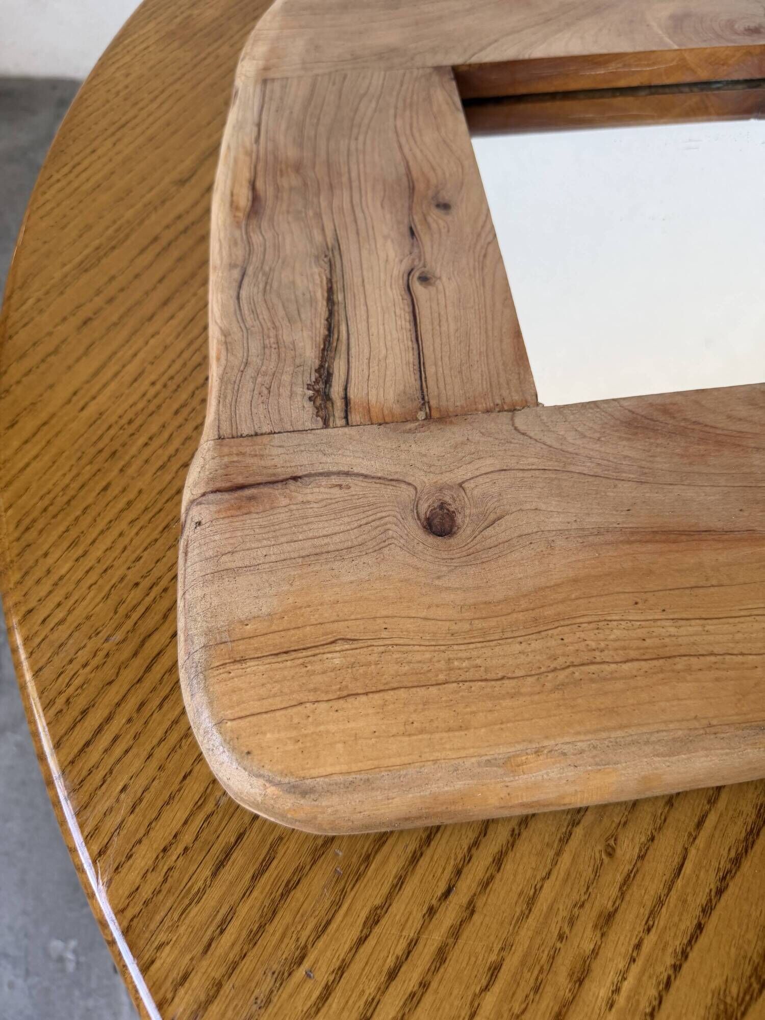 Brutalist organic mirror wood 1960s