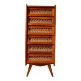 Wooden and rattan dresser