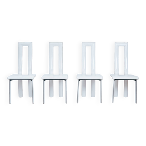 4 chaises de salle à - blanc