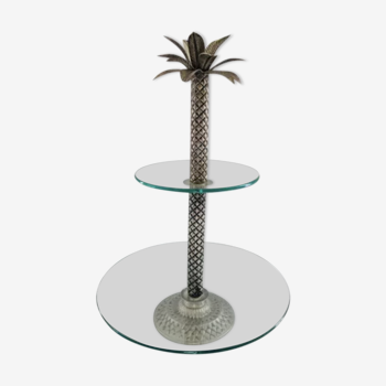 Servant in glass and silver metal palm tree