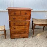 Vintage 1950s white wooden chest of drawers/storage unit