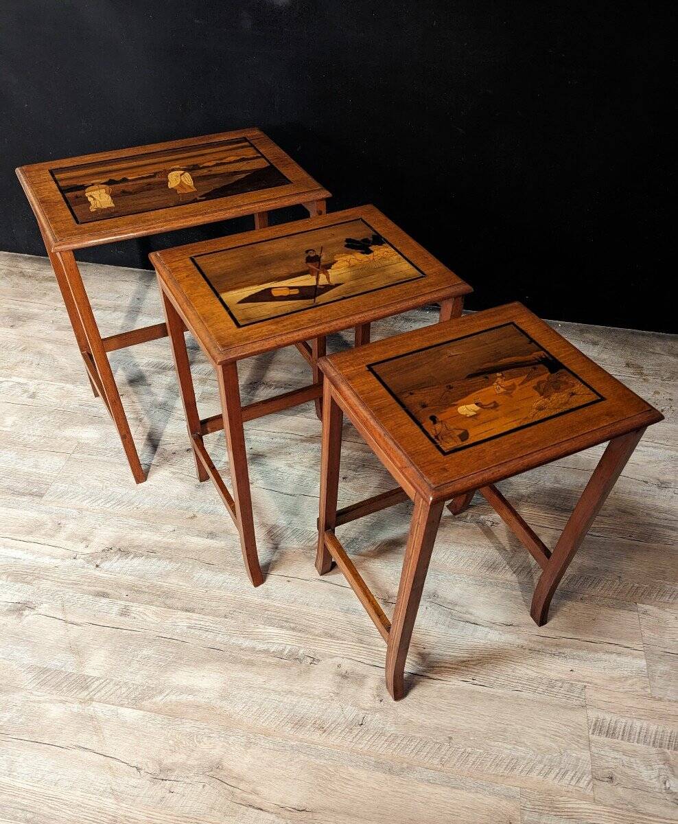 Asian Marquetry Nesting Tables