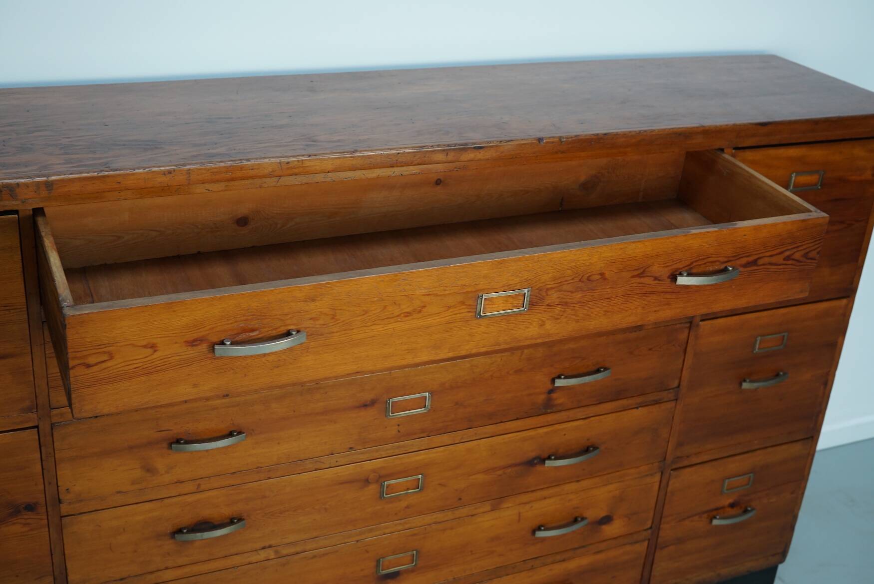 Dutch Pitch Pine Apothecary / Filing Cabinet or Sideboard, 1930s