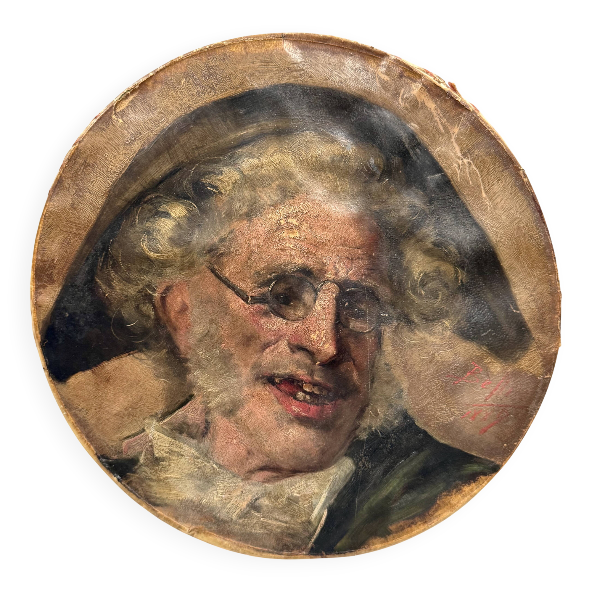 Tondo, portrait of a juggler by Benito Belli