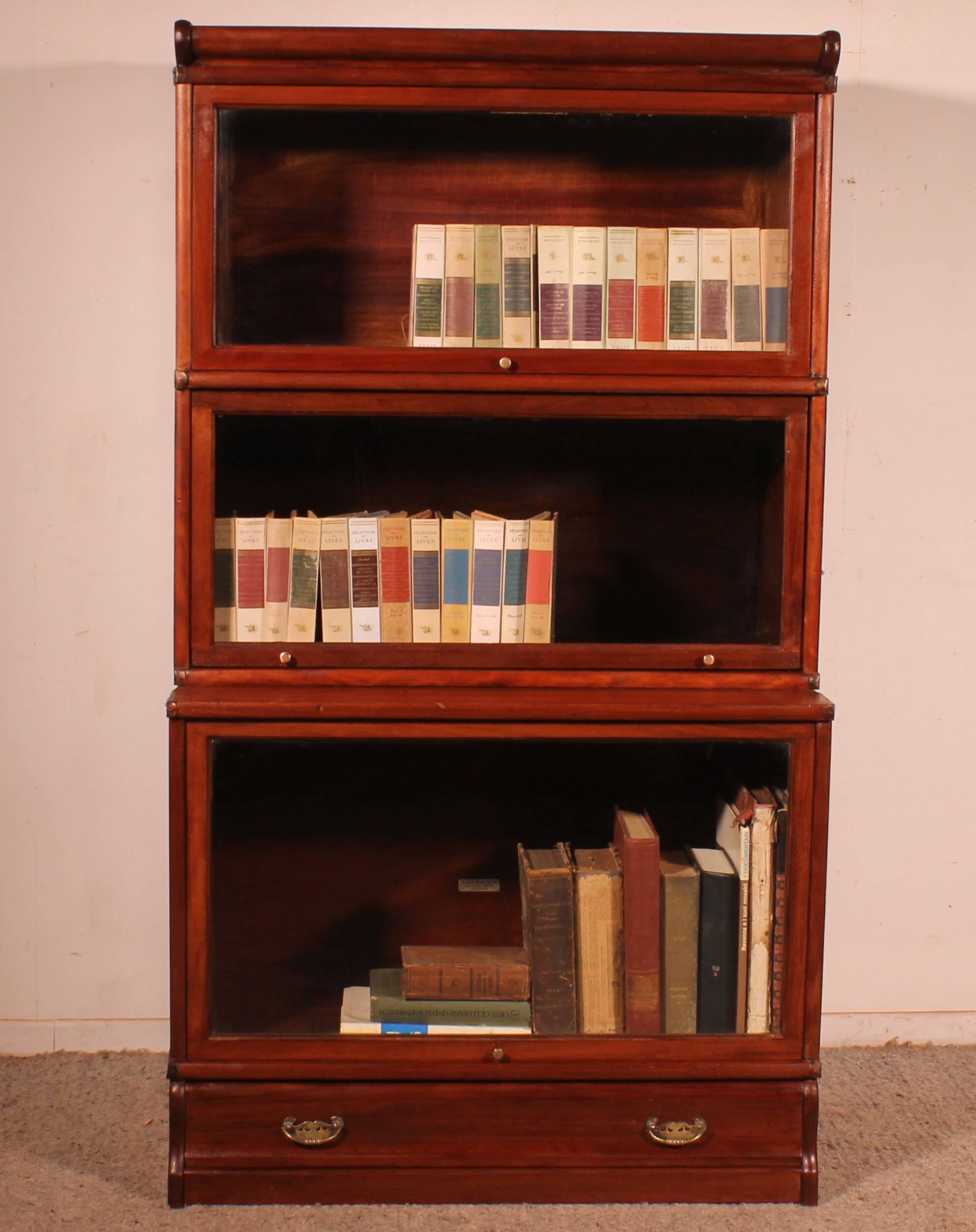 Globe Wernicke Library in Mahogany with 3 large elements and a projection.