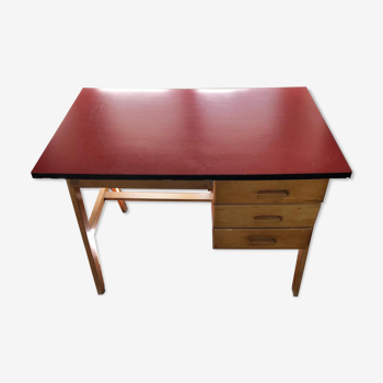 Bureau scandinave bois blond vintage, style 1950