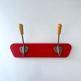 Red mid century coat rack