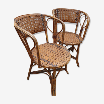 Pair of rattan chairs early 20th century