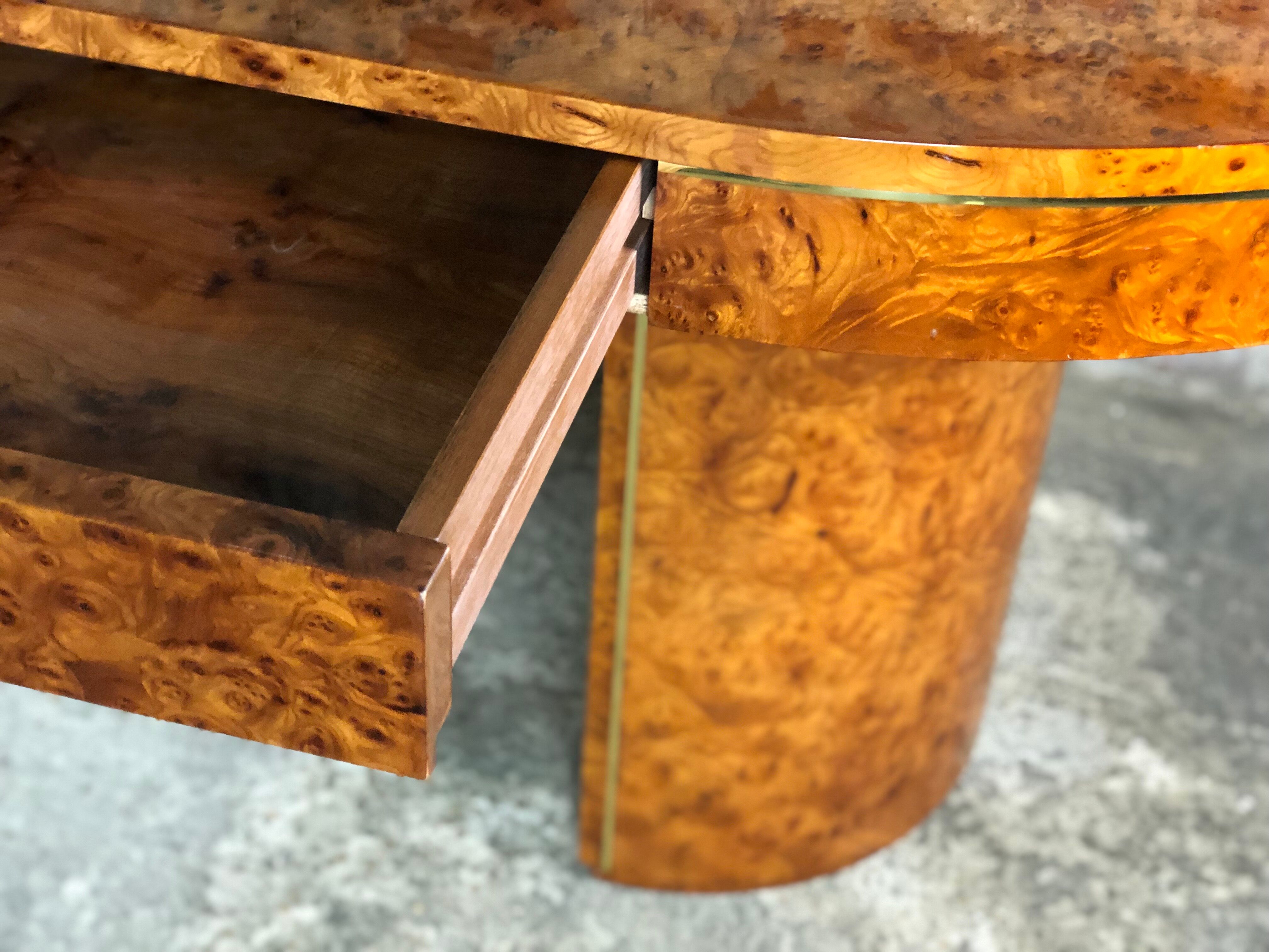 Bureau en loupe d'orme vintage 80'S
