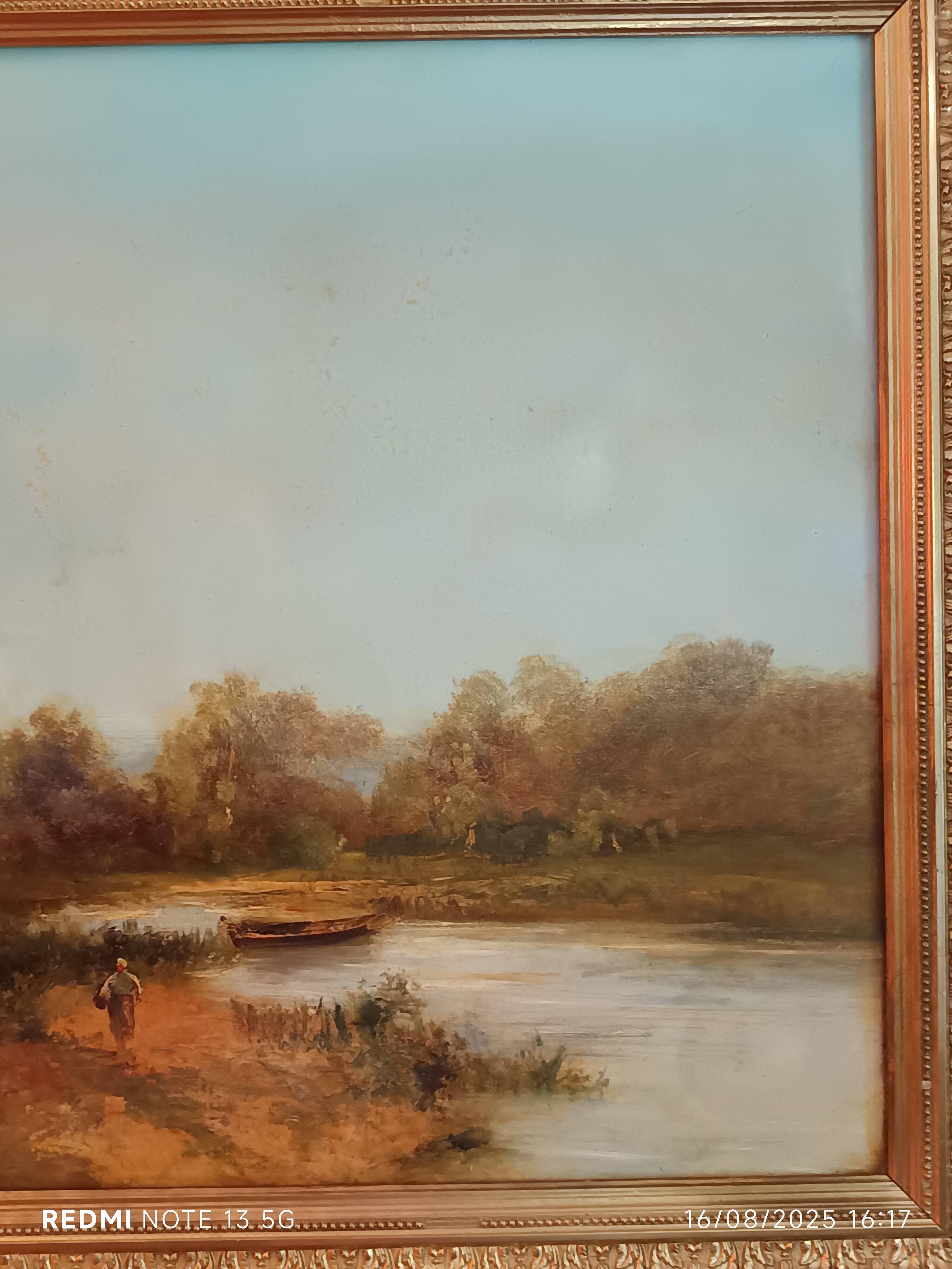 Émile Godchaux (attributed) – Important river landscape, oil on canvas, c.