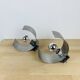 Pair of 70's brushed aluminum space age wall lights