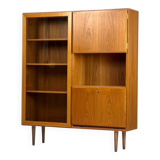 Vintage Teak Highboard Shelf Display Cabinet by Omann Jun 60s Danish Design
