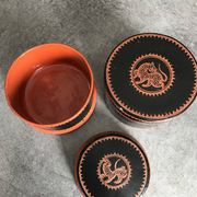 Asia decor animal paint decor of animal paint orange/black indoor laqué