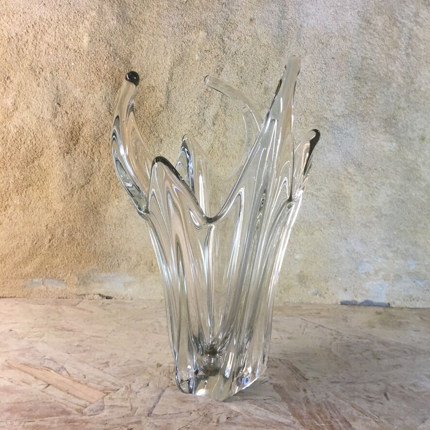 Free-form Daum style crystal vase