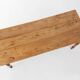 Wabi sabi style French dinner table in elm wood with drawer, ca. 1850