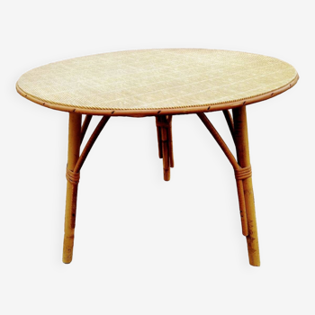 Table basse en rotin 1970