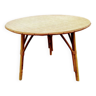 Table basse en rotin 1970