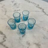 Set of 5 blown glass shot glasses