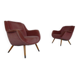 Mid-Century French Organic Mohair Lounge Chairs, 1950s, Set of 2