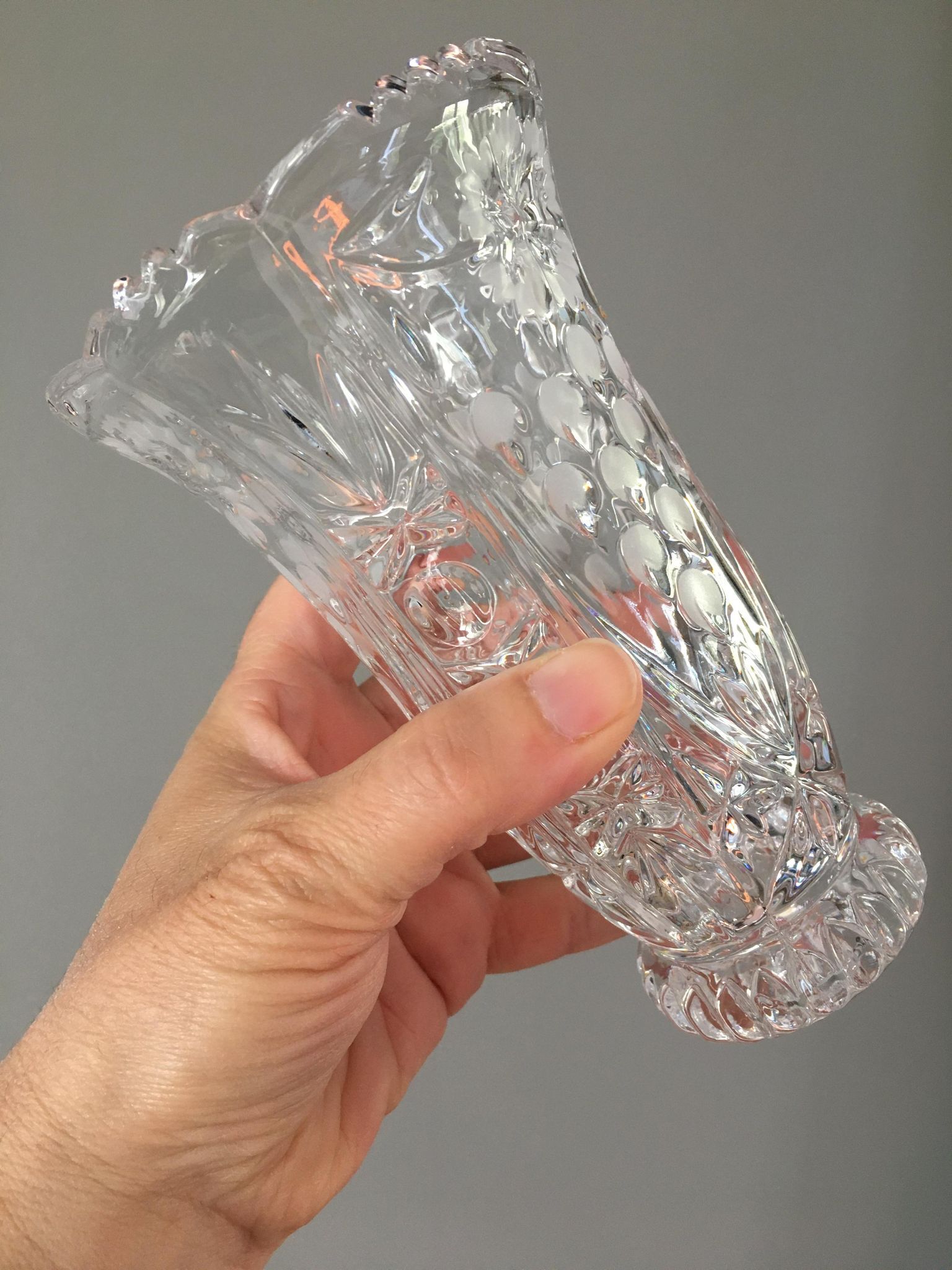 Vintage Bohemian crystal vase