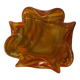 empty pocket, thick glass ashtray, yellow and red, 20x20xh 9cm, Murano Venice 1970,,