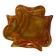 empty pocket, thick glass ashtray, yellow and red, 20x20xh 9cm, Murano Venice 1970,,
