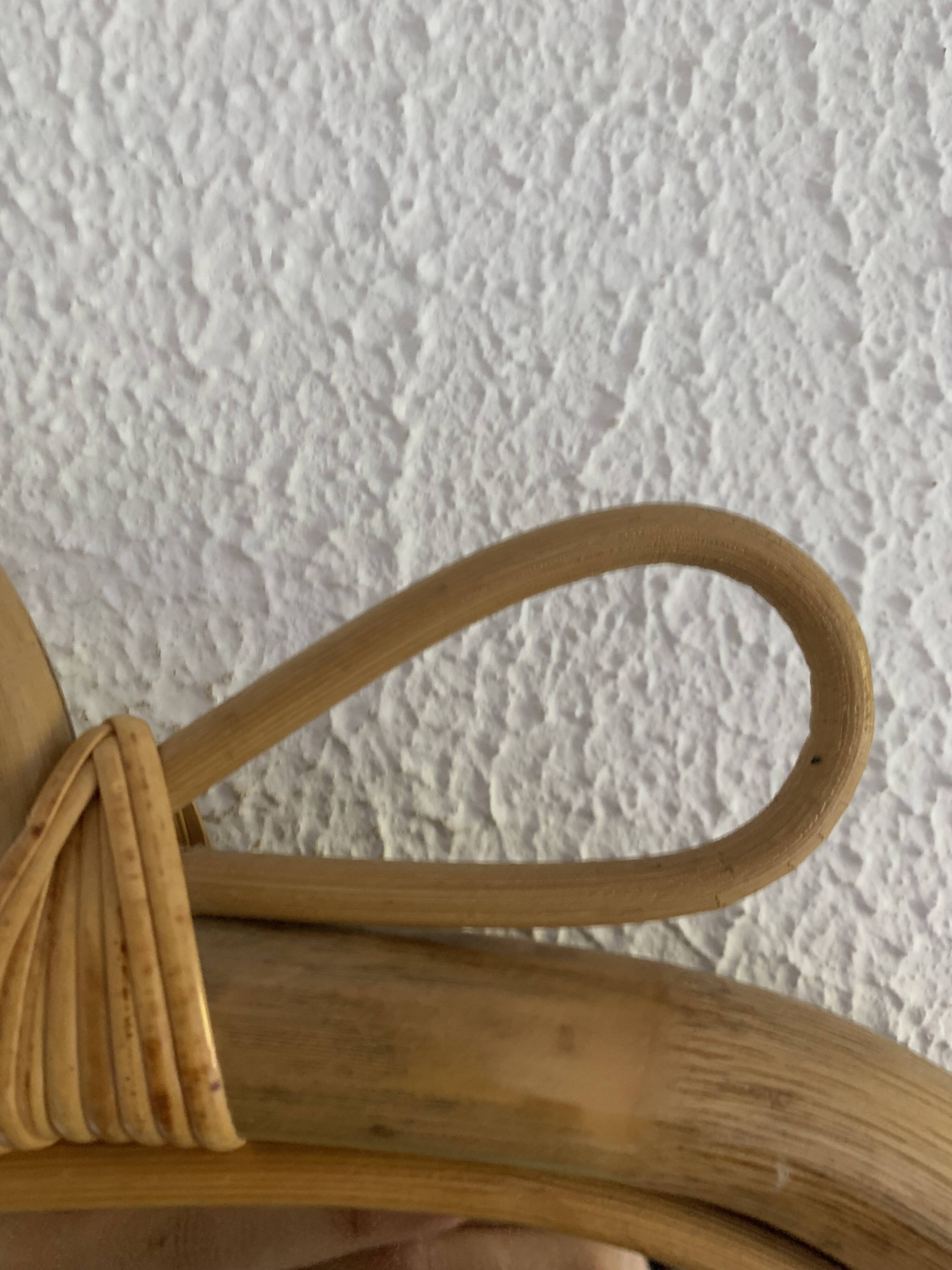 Vintage 1970s Apple Rattan Wicker Fruit Mirror - 35 x 32 cm