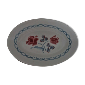 Oval service dish in earthenware Sarreguemines model Cannes