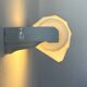 Vintage modernist wall sconce, porcelain and opaline glass, France 1930