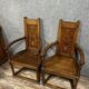 Pair of Renaissance armchairs called "Caquetoires" in walnut and marquetry, circa 1850