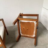 Pair of oak and straw armchairs, reconstruction style