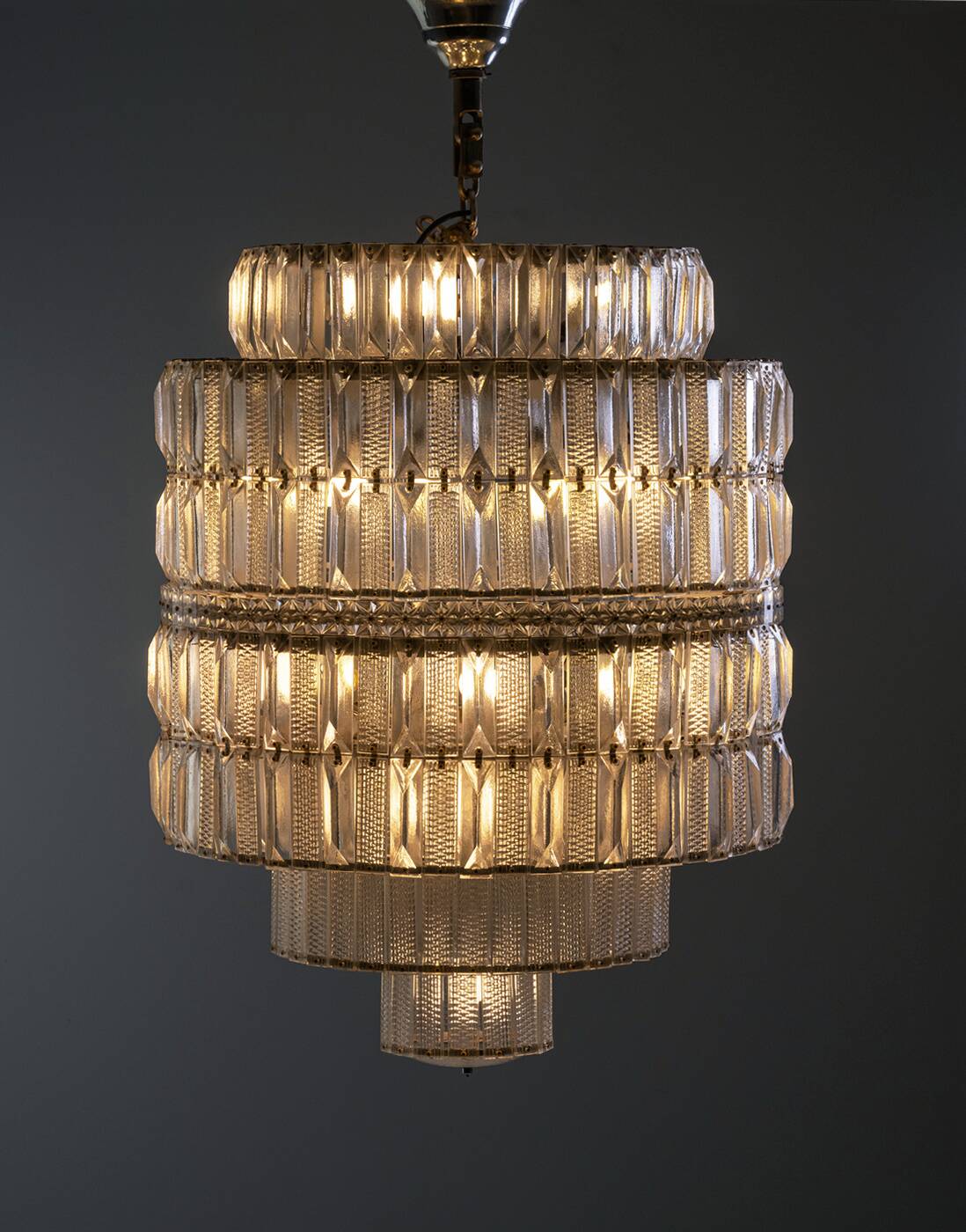 Tiered Crystal Chandelier, 1960s, Czechoslovakia