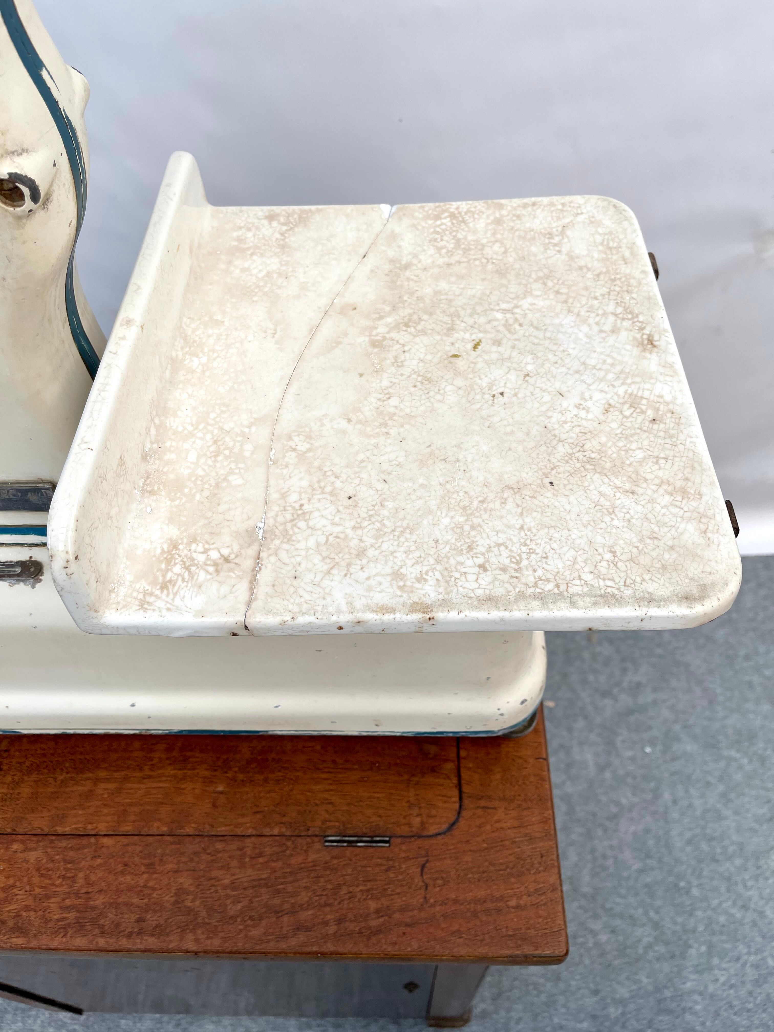 Antique double-sided scale grocery counter