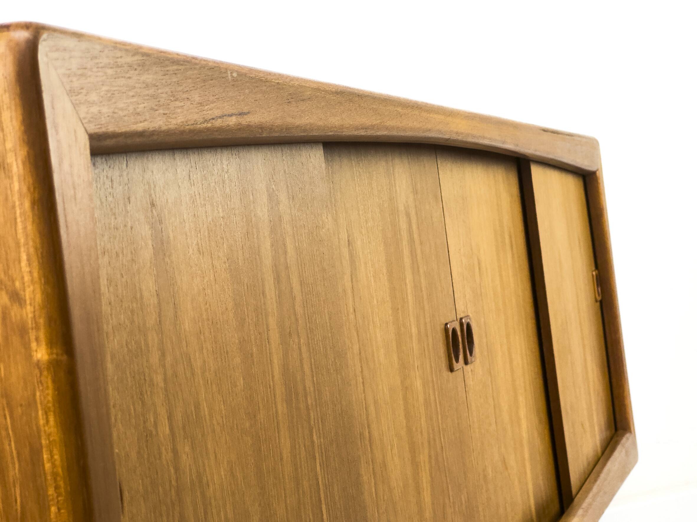 Vintage Teak Sideboard with Drawers and Sliding Doors, 1960s