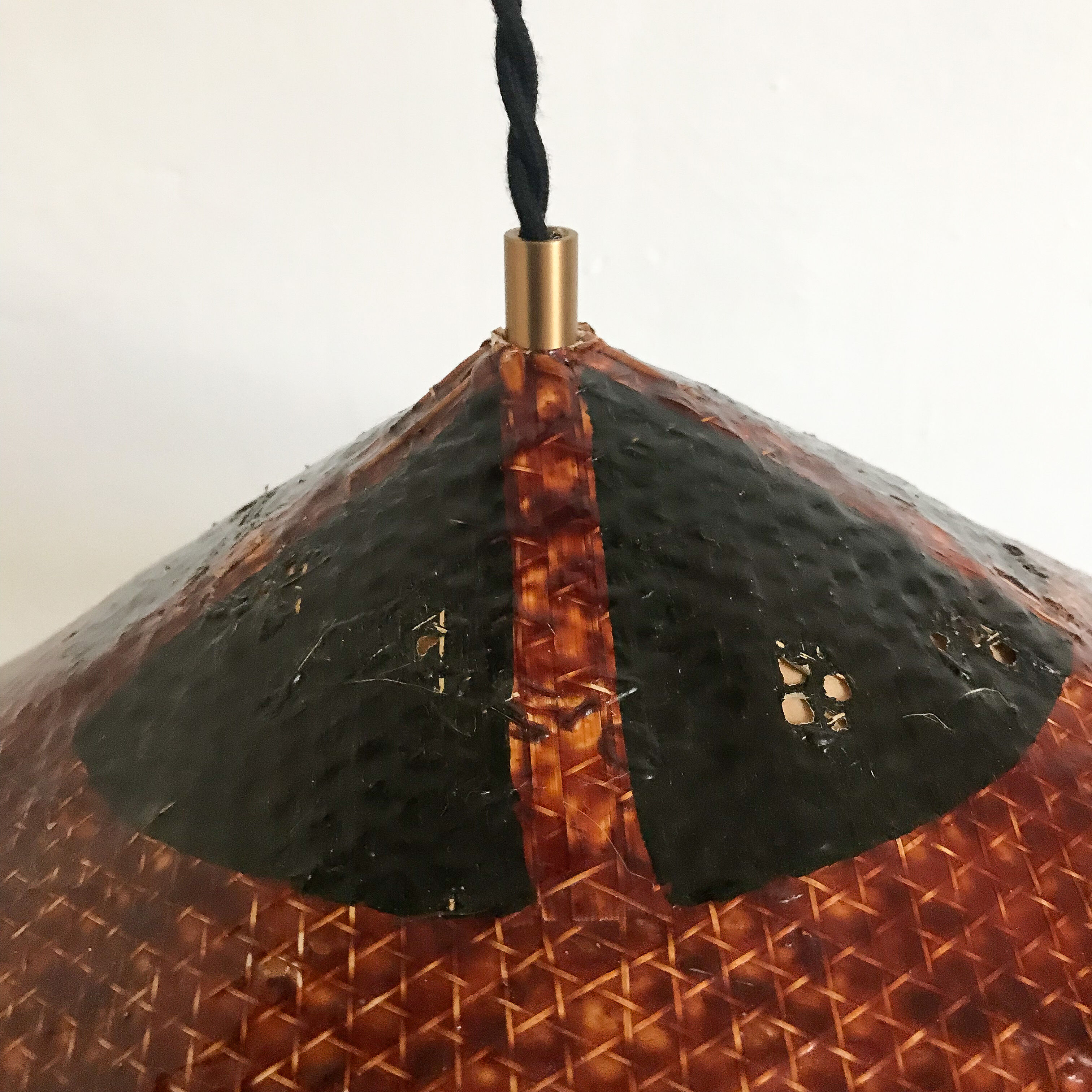 Vintage wicker pendant lamp