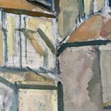 Vintage oil on canvas by S.Ekengren Architectural Landscape at Cadaques