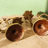 Pair of bronze candlesticks, rococo, 2 lights