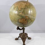 Terrestrial Globe in Lithographed Paper and Cast Iron, J.Lebègue & Cie – Late 19th Century
