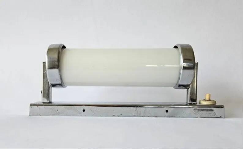 Rare Chrome design Bauhaus, Art Deco, Functionalism Wall Lamp, 1930s