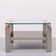 Table basse carrée en chrome et verre du milieu du siècle par Belgo chrome, années 1970