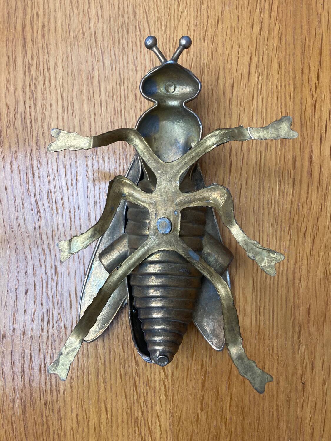 Vintage metal ashtray fly