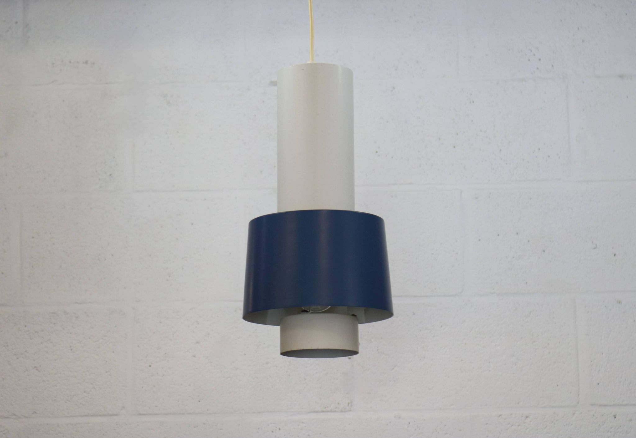 Old Danish design lamp in white/gray and blue colours - Denmark 60's