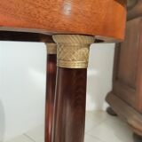 Gueridon Empire with columns, tripod, grey marble plateau