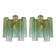 Italian Wall Light Green “Tronchi” Murano Glass Wall Sconce