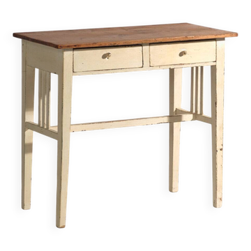 Antique table with two drawers in pine – Central Europe, circa 1910