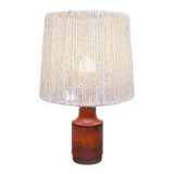 Lampe a poser en céramique signé Belka, Danemark abat jour en corde