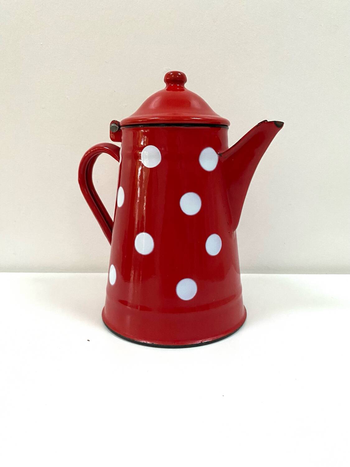 70s Polka Dot Enamel Coffee Pot - 1L