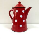 70s Polka Dot Enamel Coffee Pot - 1L